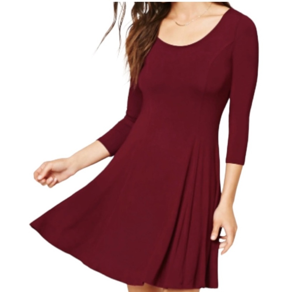 Charming Charlie Burgundy A-Line Casual Dress